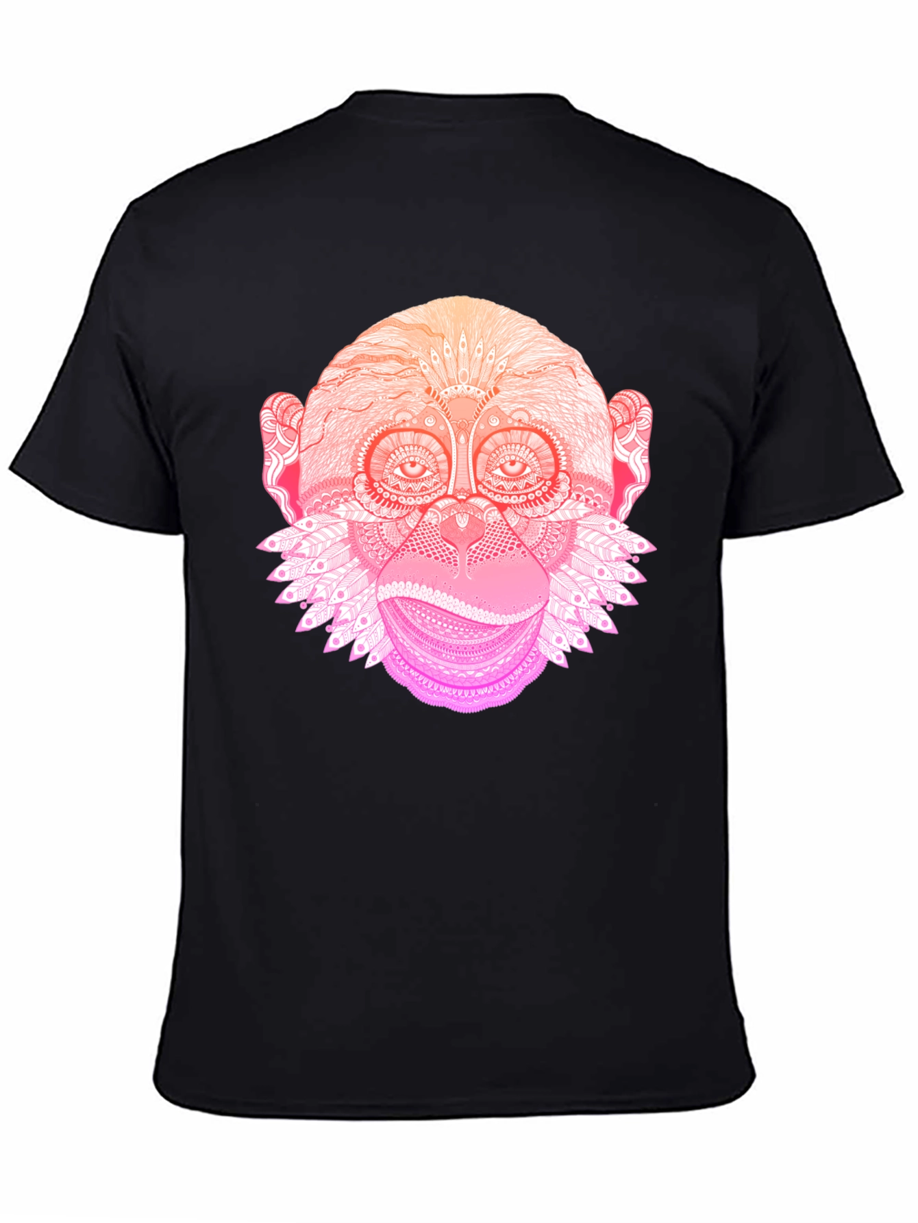 Monkey Mandala Graphic Tee - Black