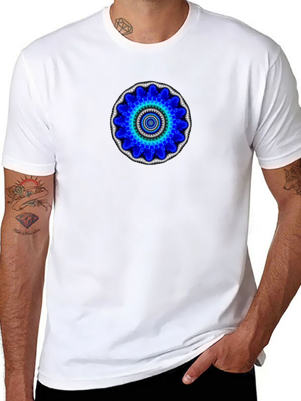 Blue Mandala Graphic Print T-Shirt