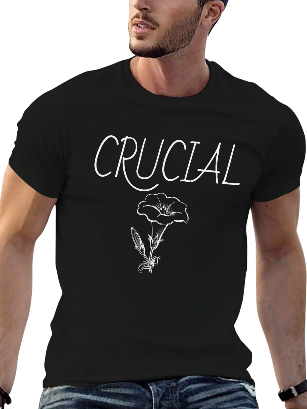 Crucial Floral Graphic Tee - Black