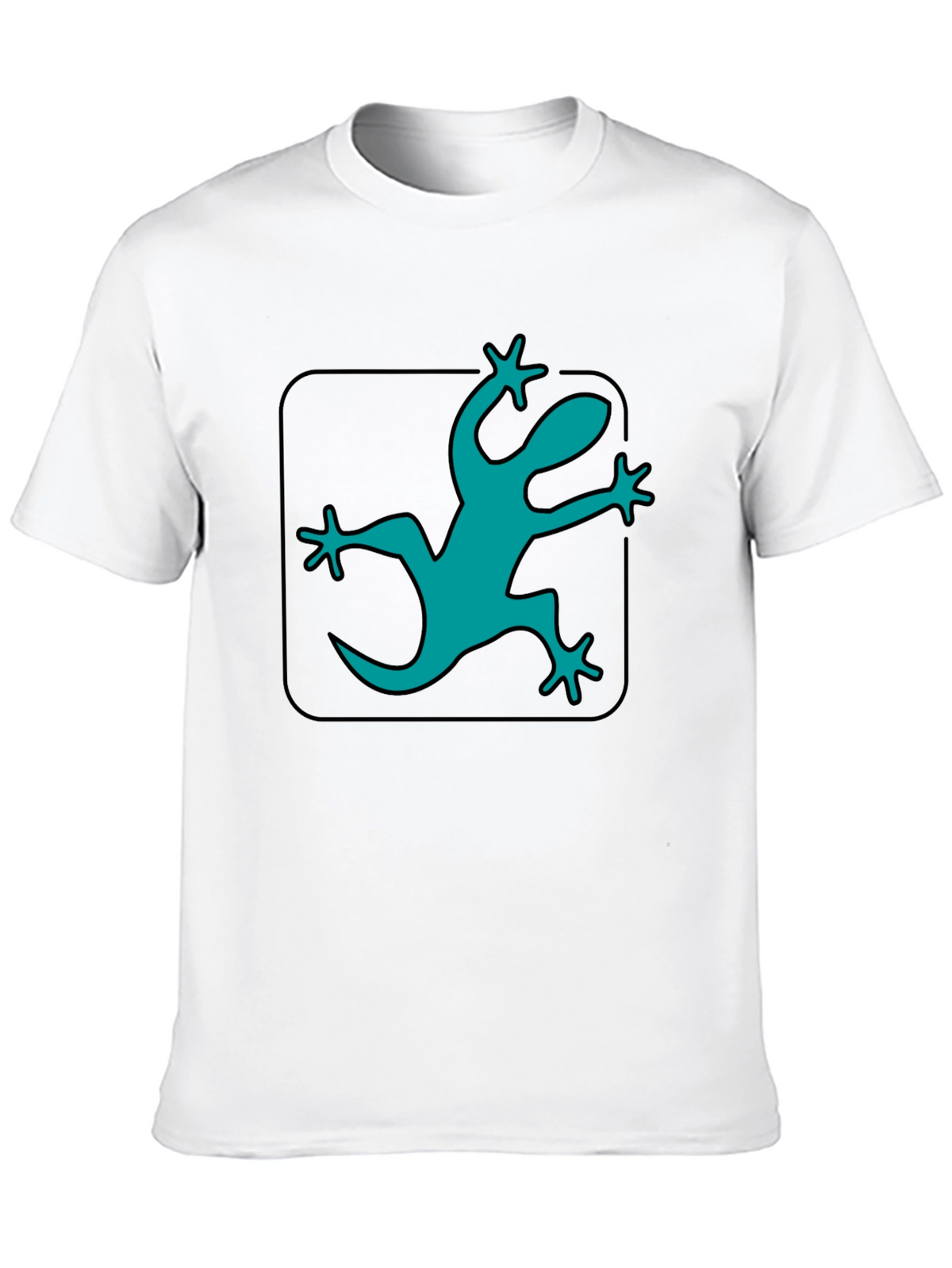 Teal Lizard Graphic Black T-Shirt