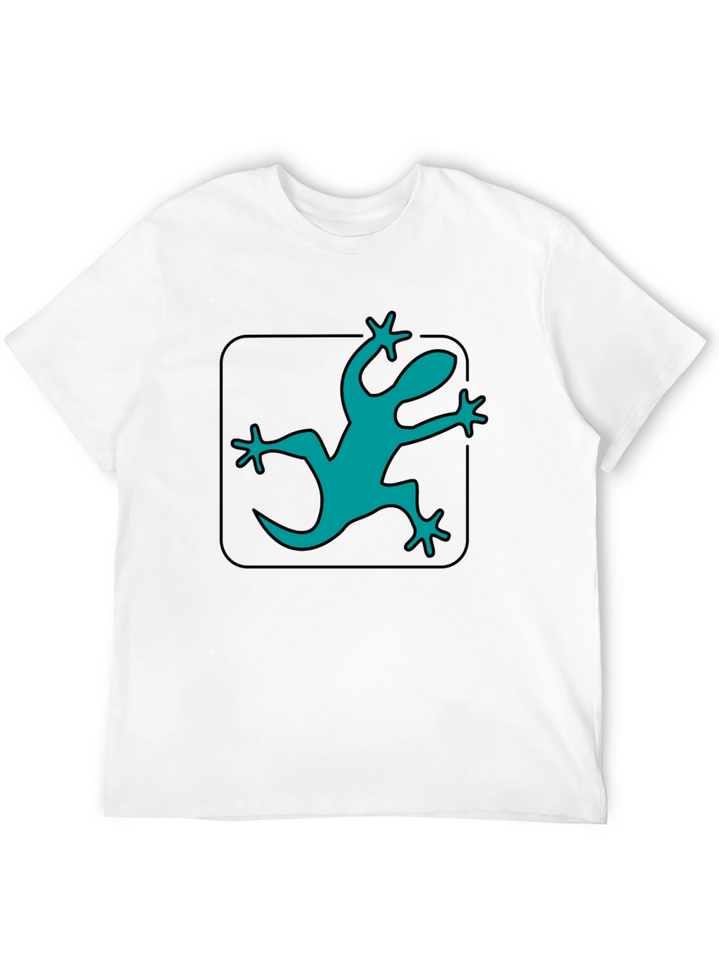 Teal Lizard Graphic Black T-Shirt