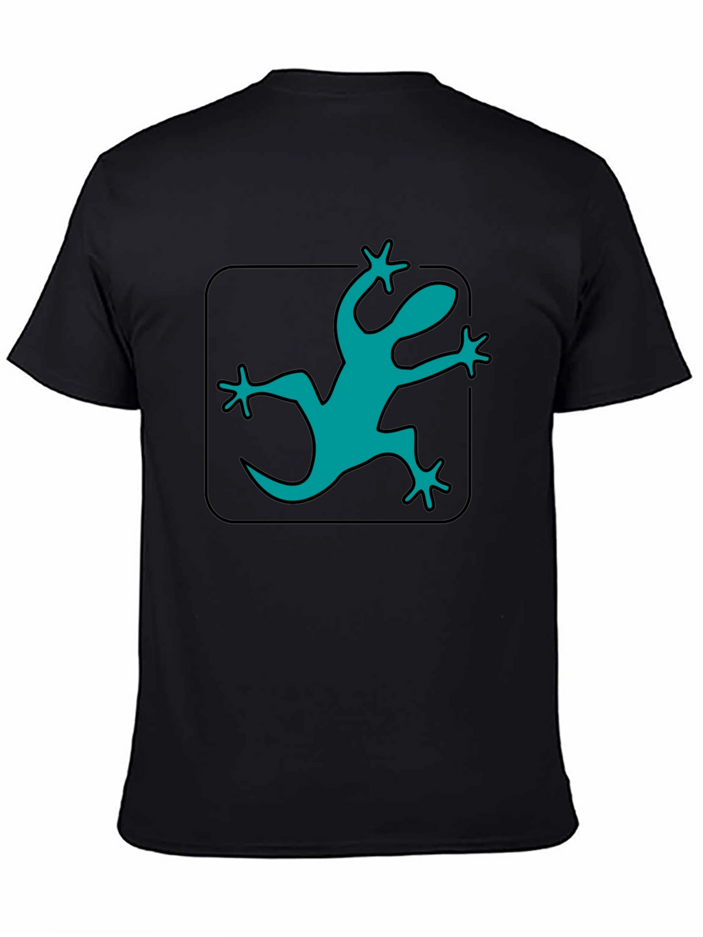 Teal Lizard Graphic Black T-Shirt