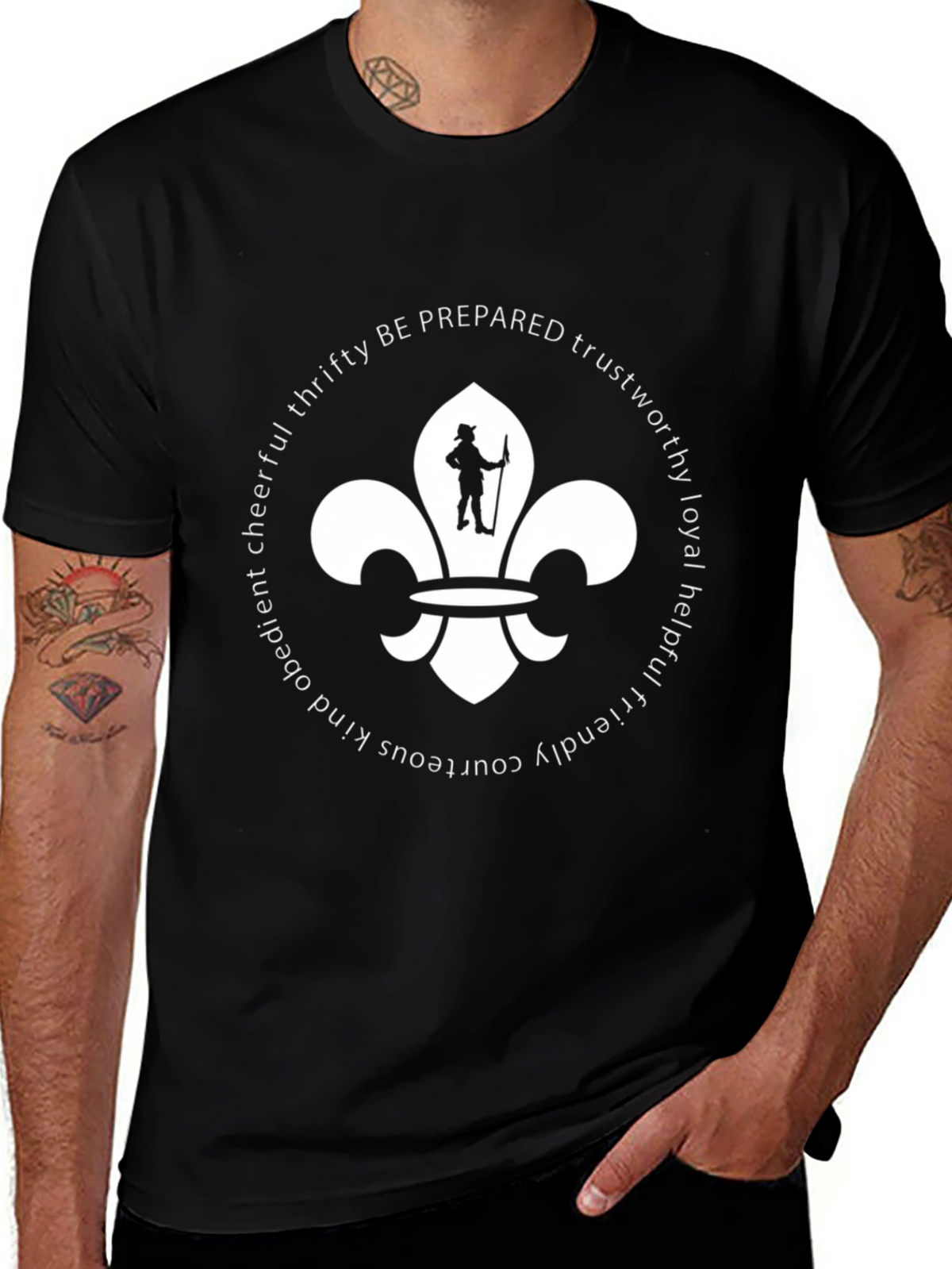 Boy Scout Values T-Shirt | Black Cotton Blend