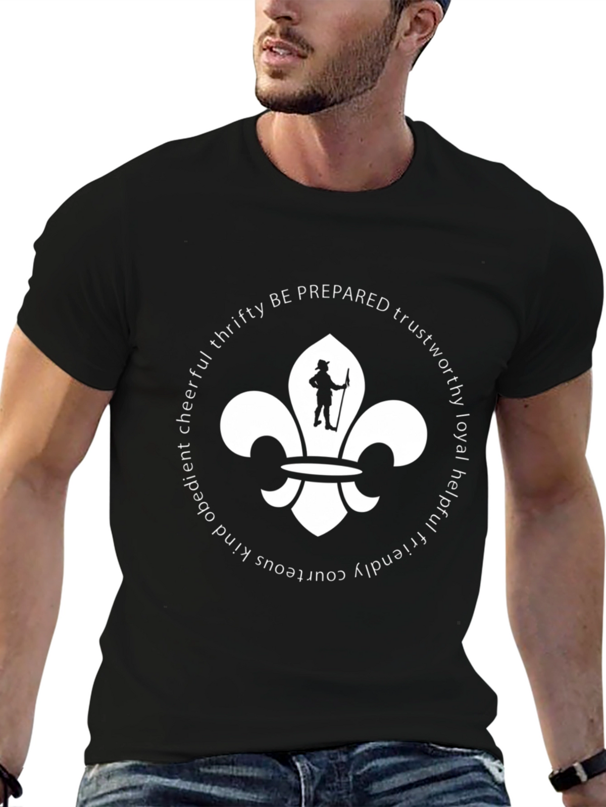 Boy Scout Values T-Shirt | Black Cotton Blend