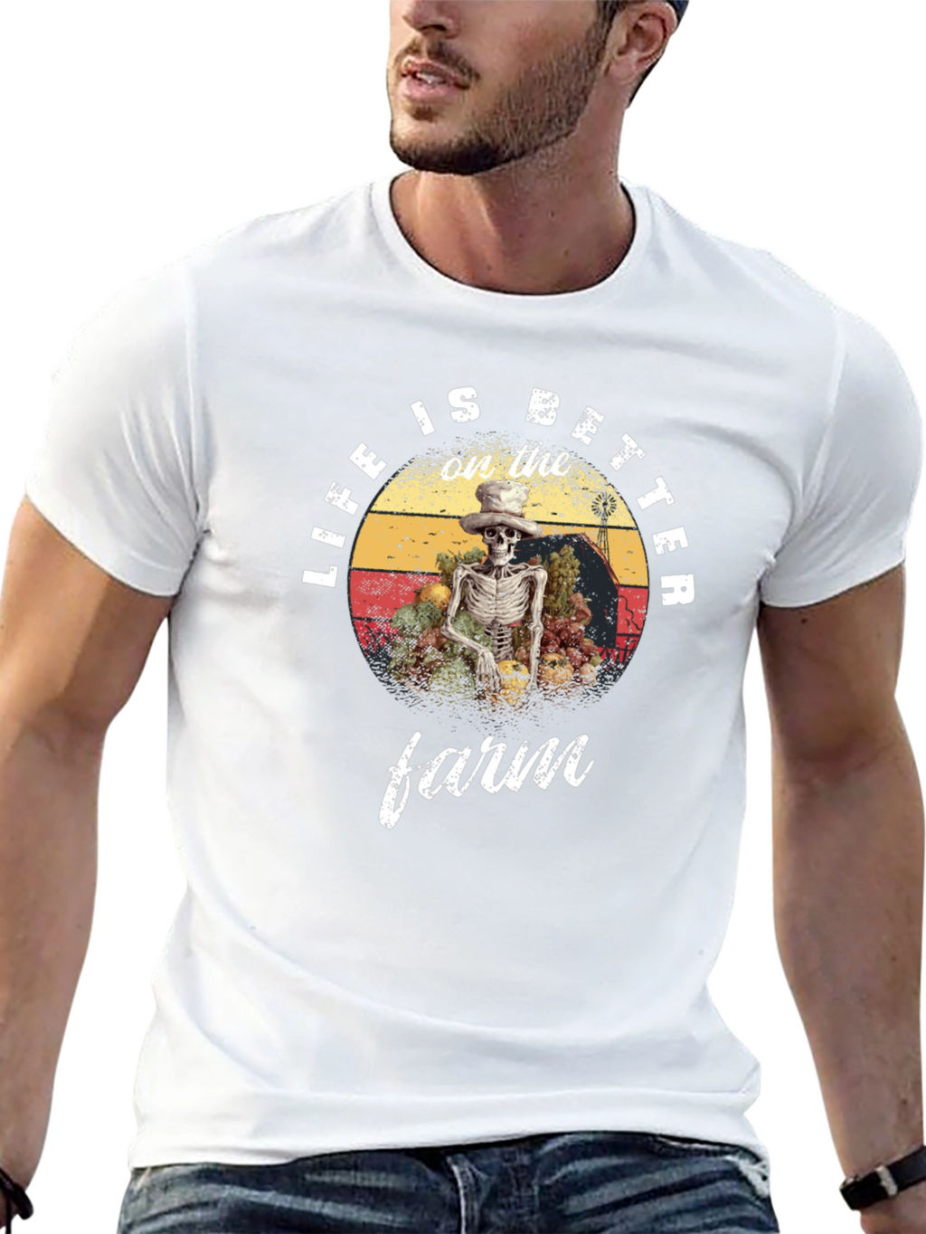 Life is Better on the Farm Skeleton Graphic Tee