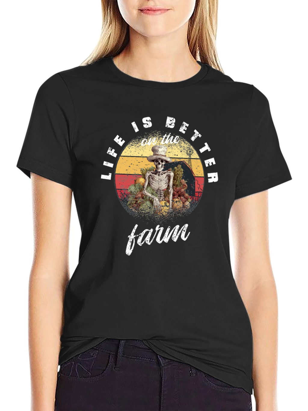 Life is Better on the Farm Skeleton Graphic Tee