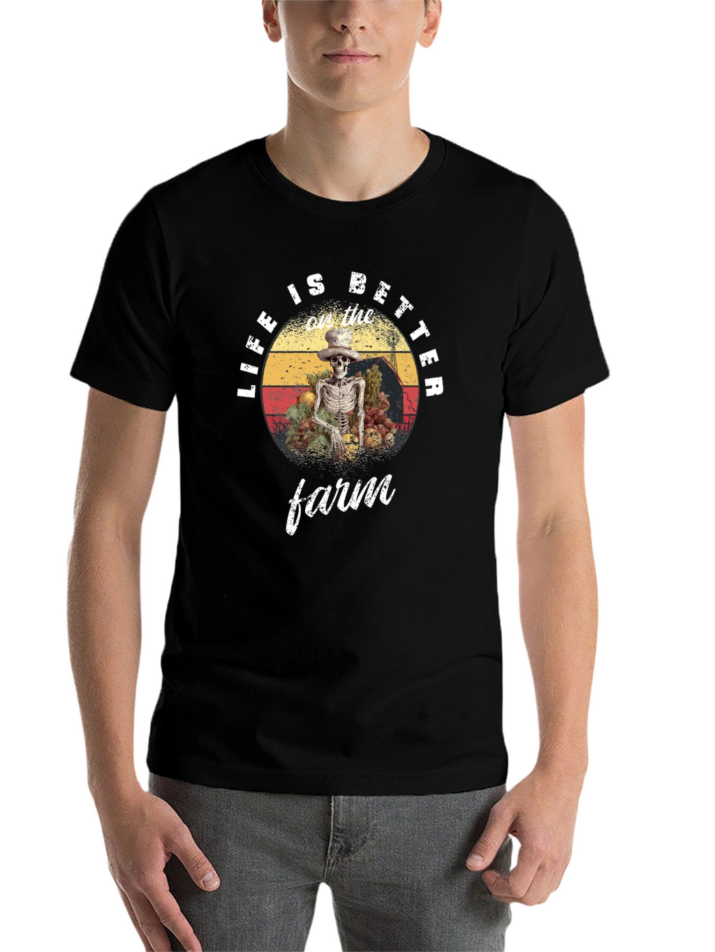 Life is Better on the Farm Skeleton Graphic Tee