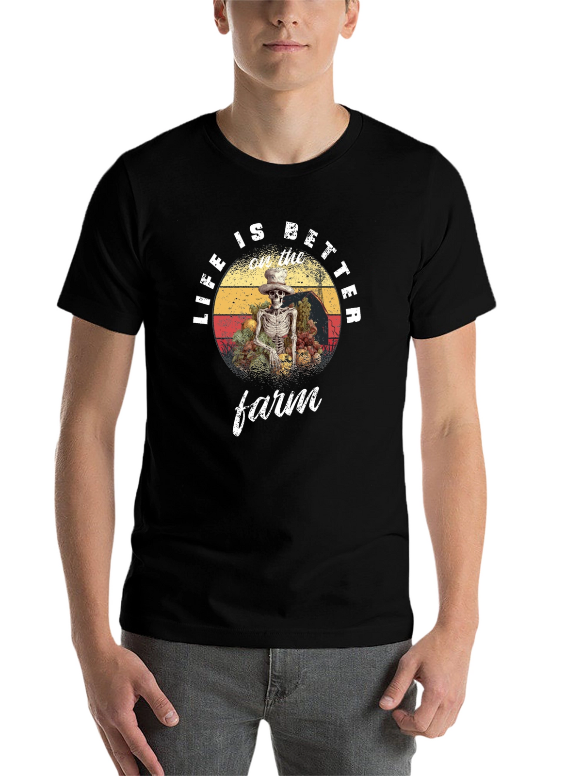 Life is Better on the Farm Skeleton Graphic Tee