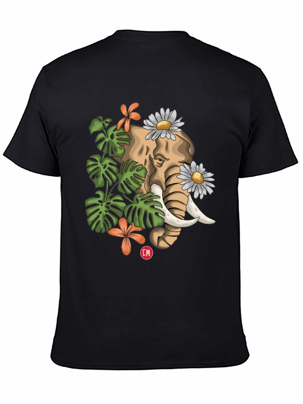 Elephant Floral Graphic Tee - Nature Inspired Design