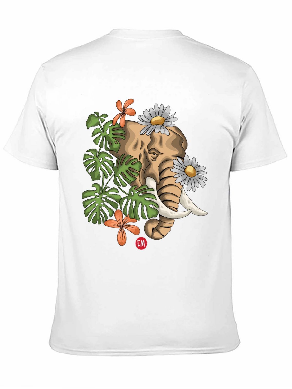 Elephant Floral Graphic Tee - Nature Inspired Design