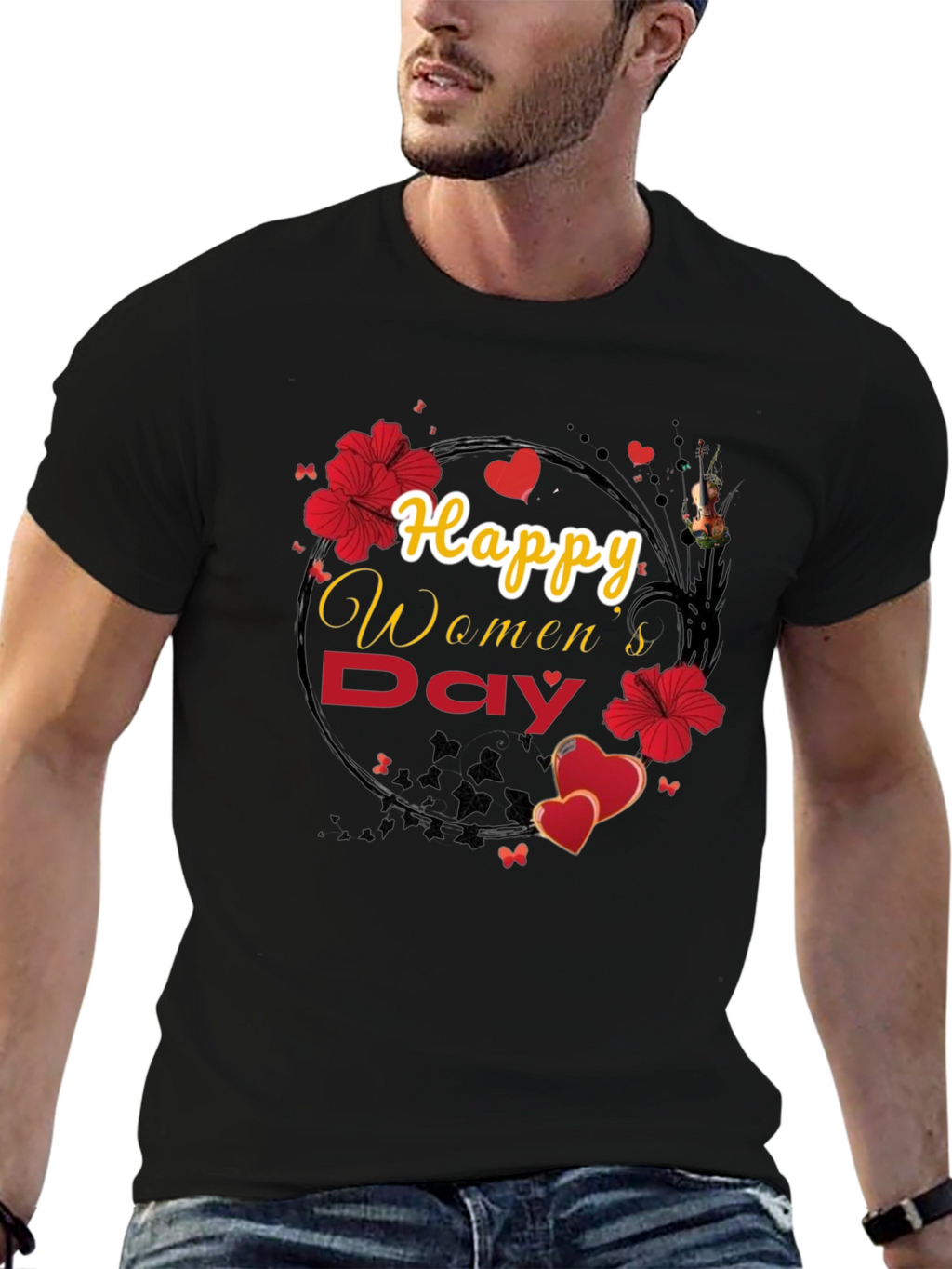 Happy Womens Day Floral T-Shirt
