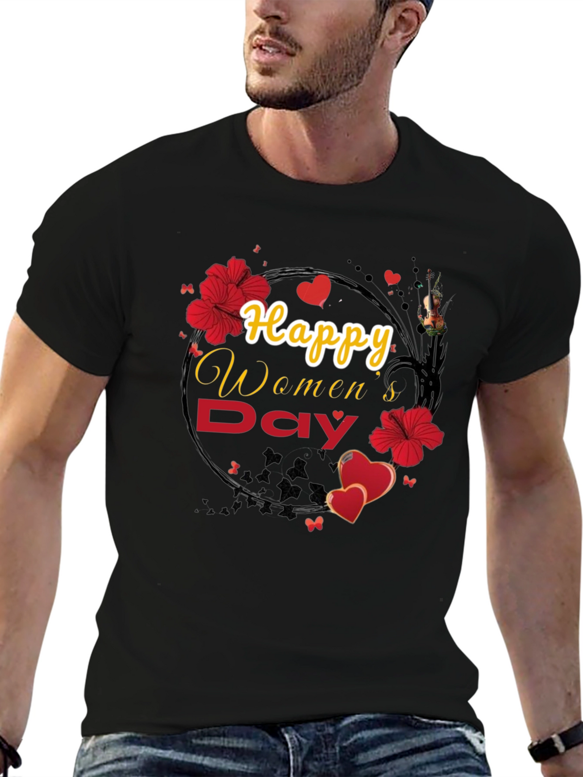 Happy Womens Day Floral T-Shirt