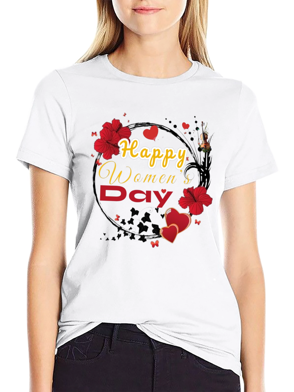 Happy Womens Day Floral T-Shirt