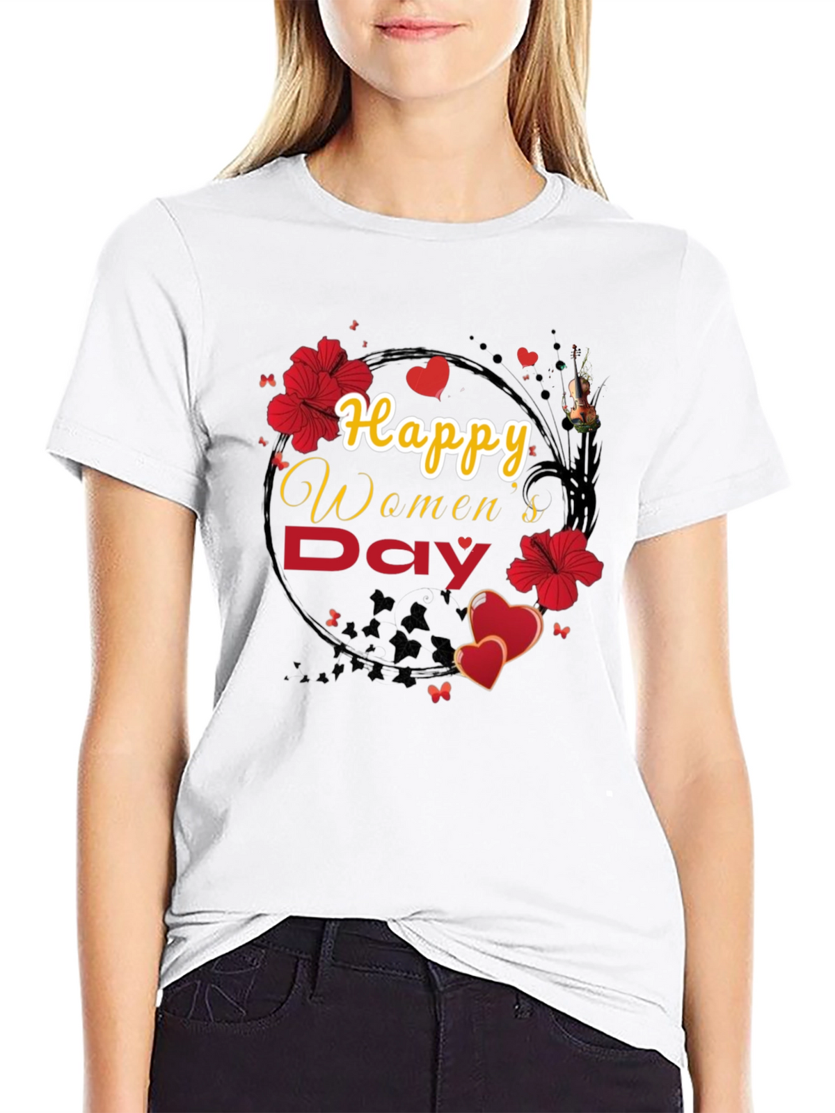 Happy Womens Day Floral T-Shirt