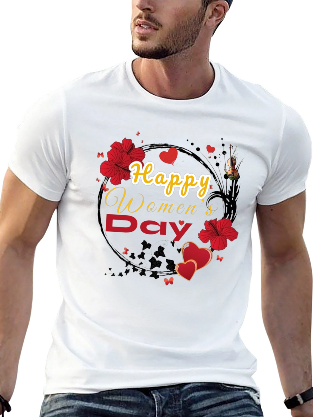 Happy Womens Day Floral T-Shirt