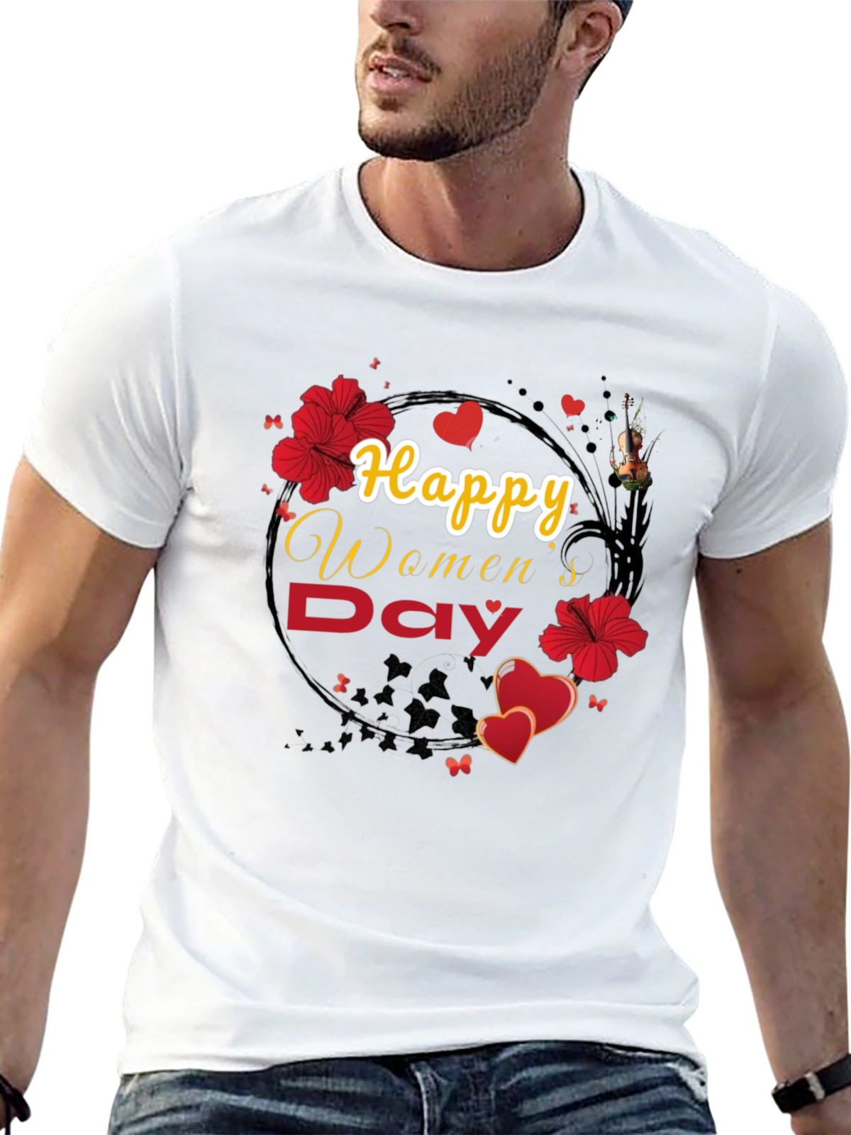 Happy Womens Day Floral T-Shirt