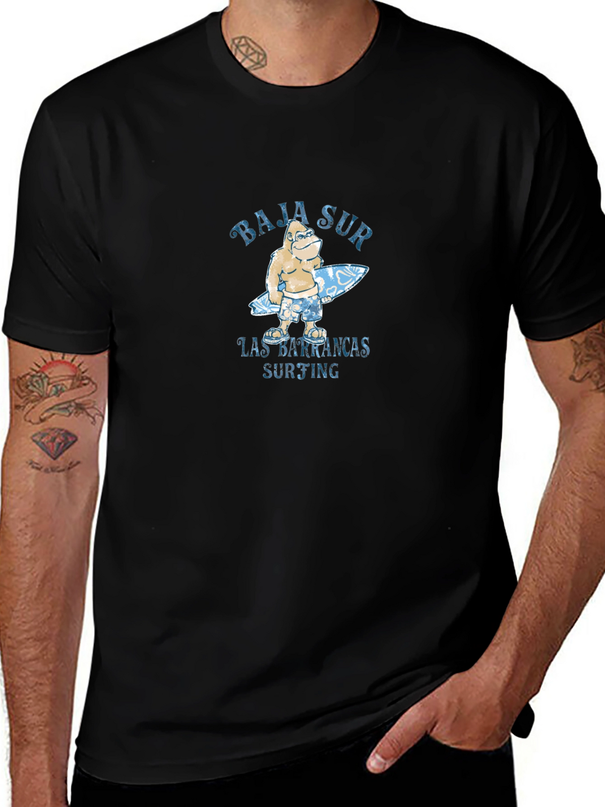 Baja Sur Surfing Graphic T-Shirt