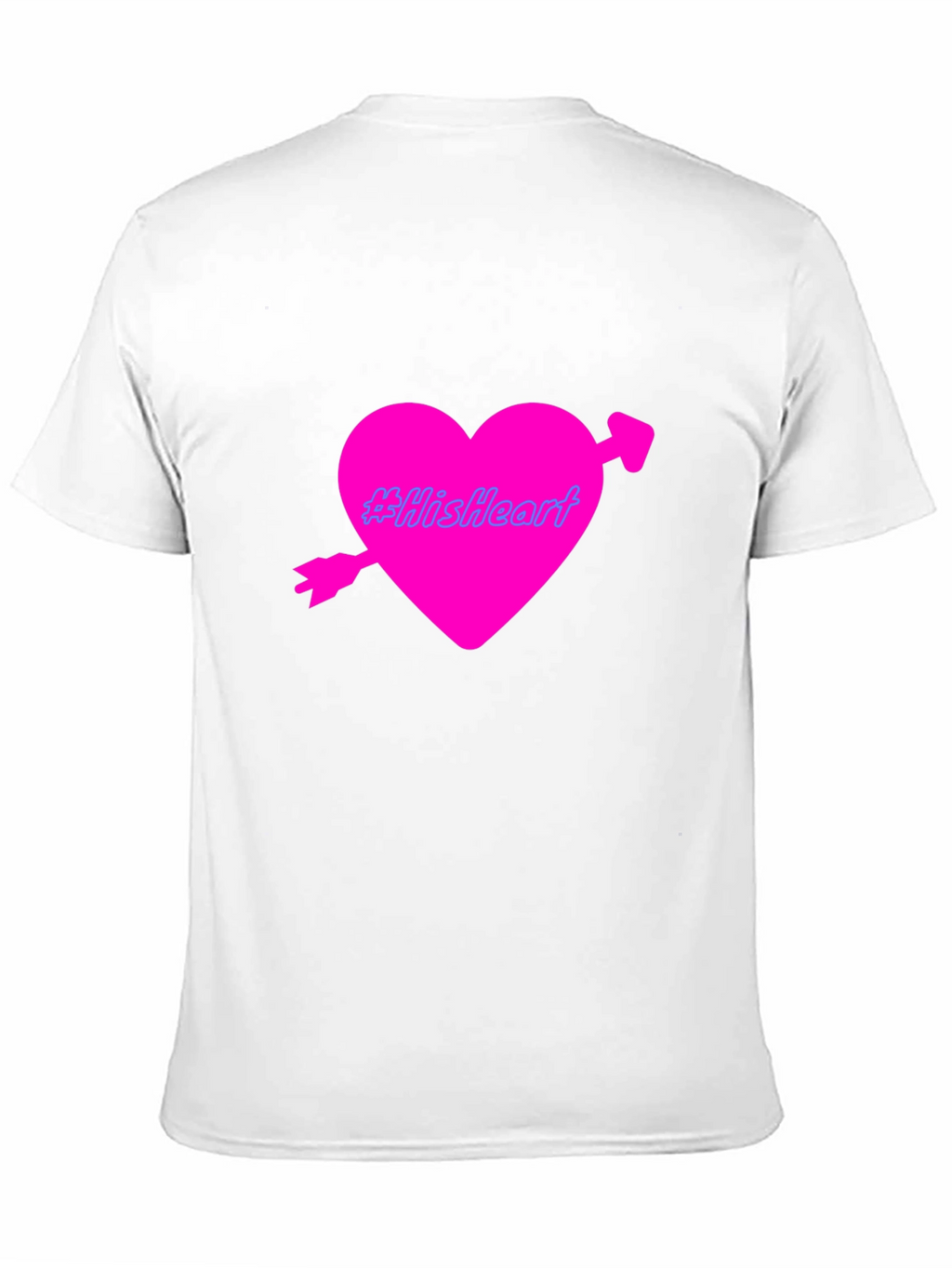 Mens Black T-Shirt with Pink Heart Design