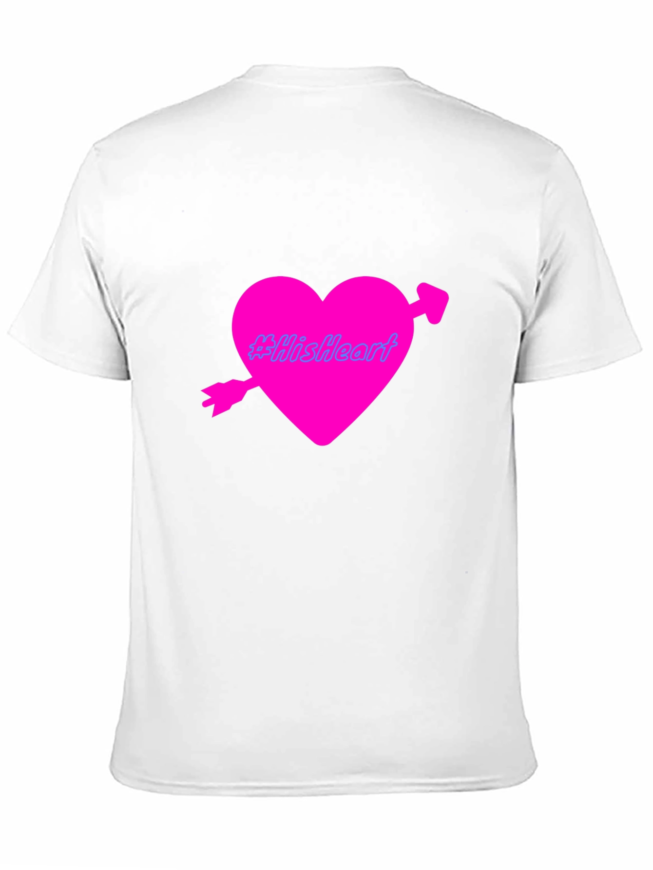 Mens Black T-Shirt with Pink Heart Design