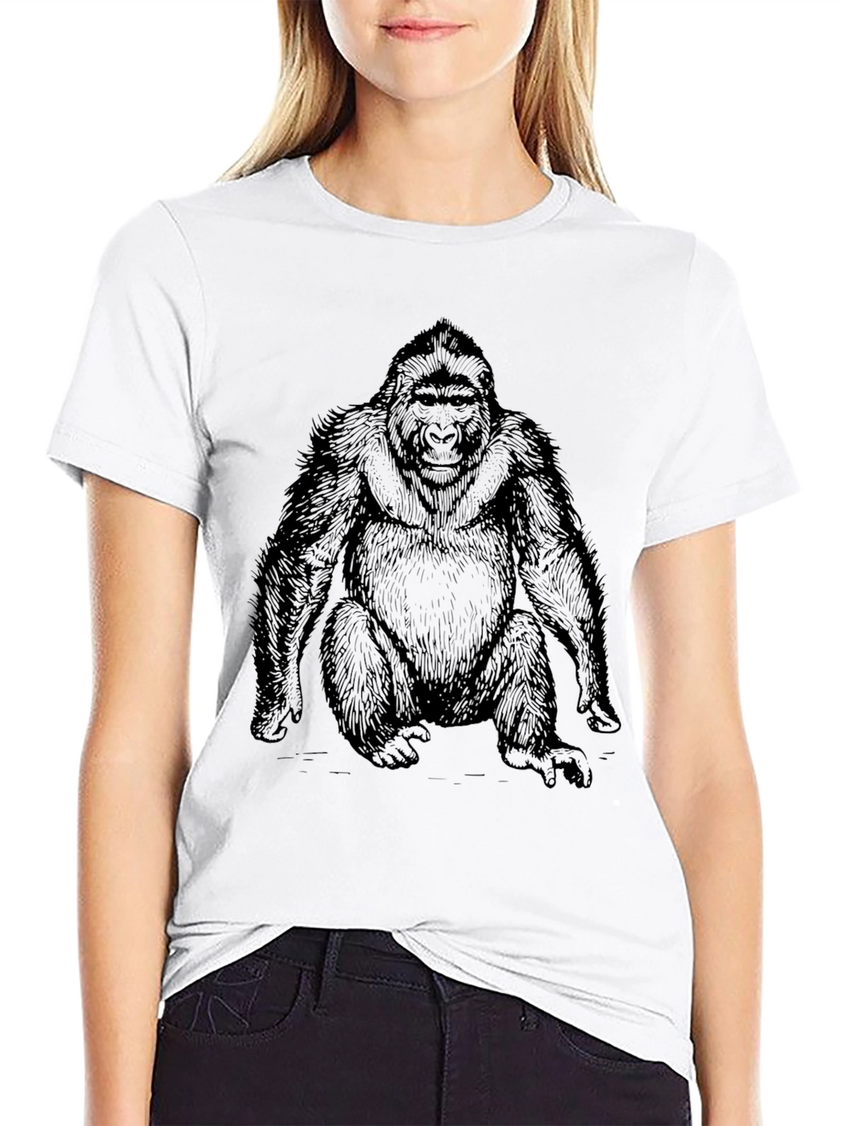Gorilla Graphic Print Black T-Shirt