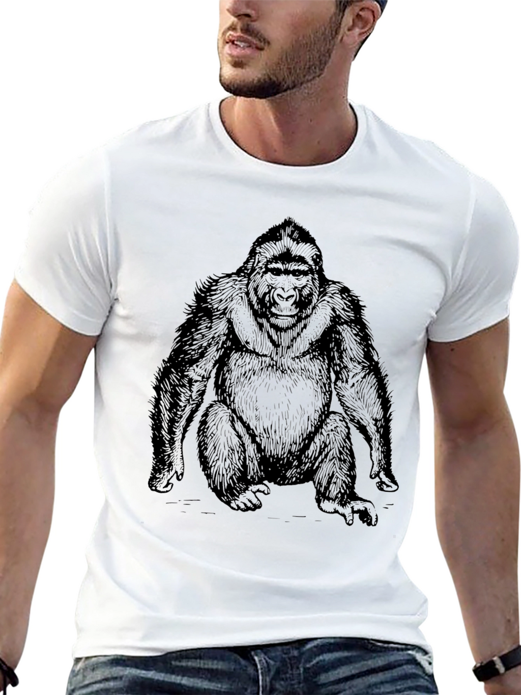 Gorilla Graphic Print Black T-Shirt