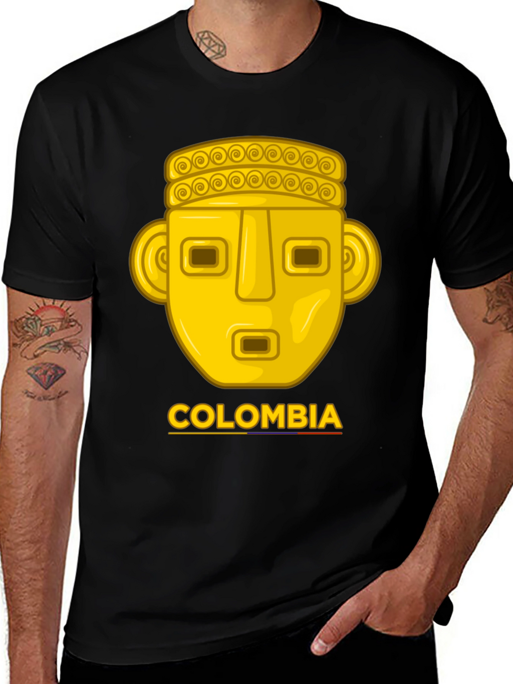 Colombia Gold Mask T-Shirt - Mens Black Tee