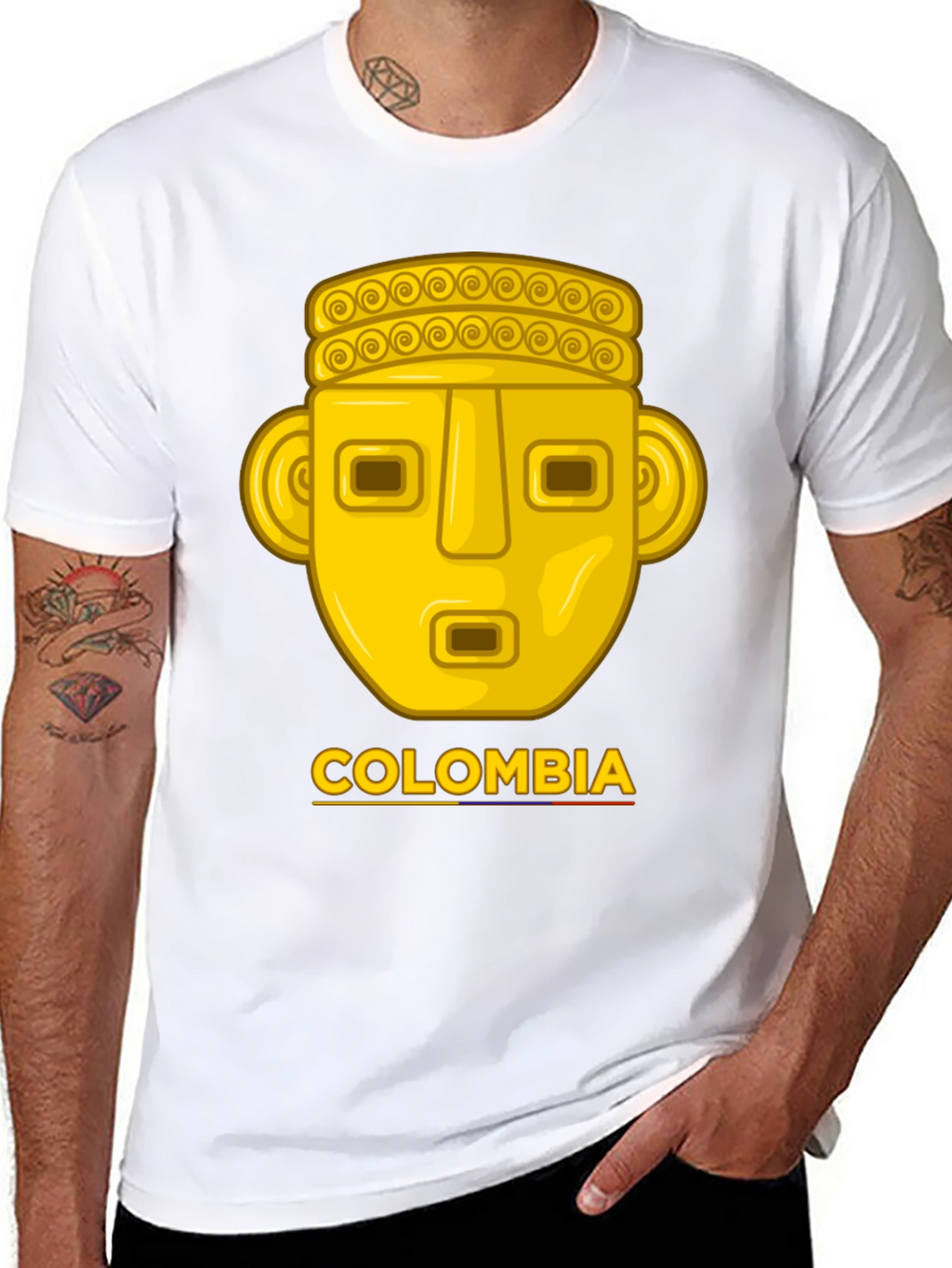 Colombia Gold Mask T-Shirt - Mens Black Tee