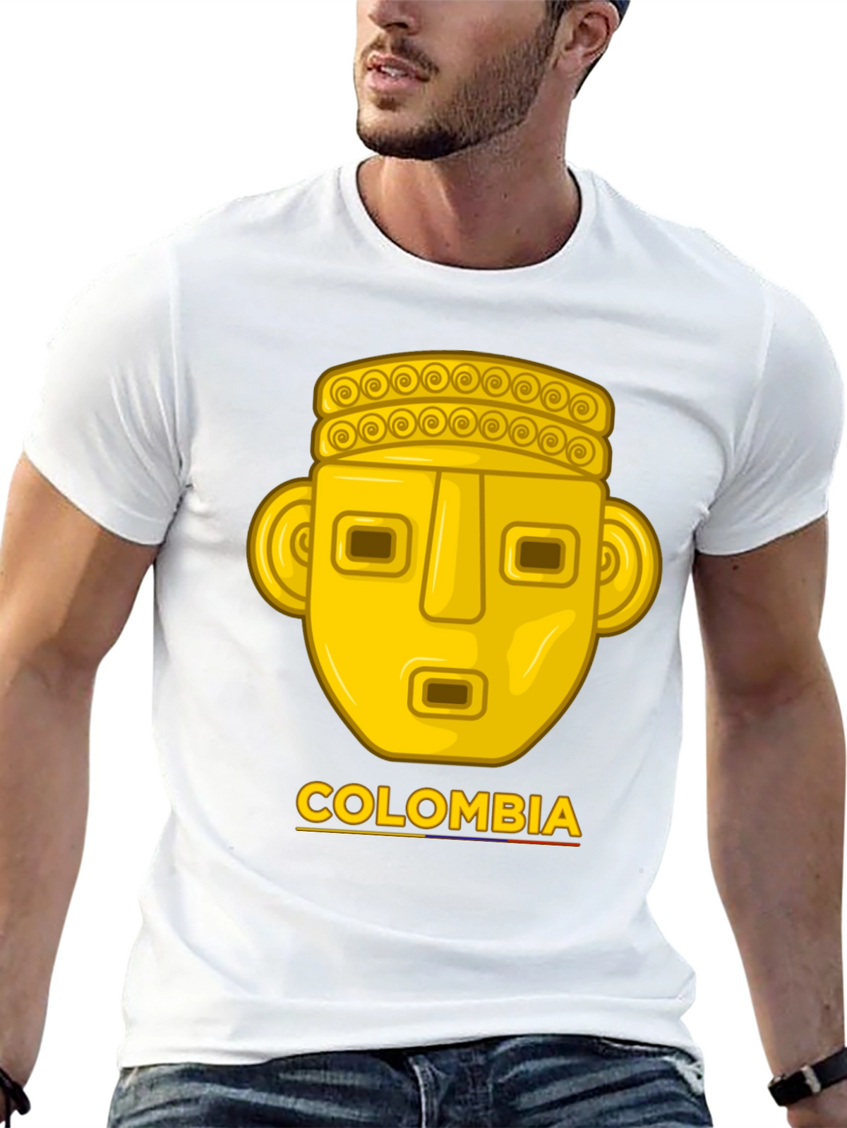 Colombia Gold Mask T-Shirt - Mens Black Tee