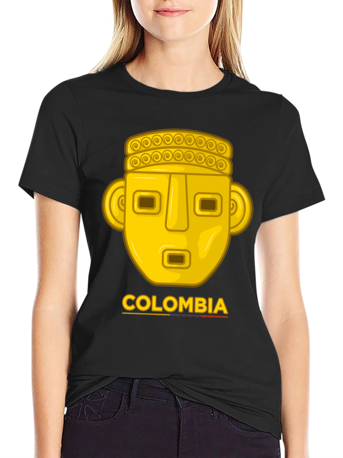 Colombia Gold Mask T-Shirt - Mens Black Tee