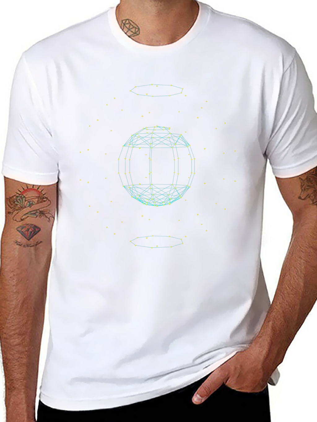 Geometric Sphere Graphic Tee - Modern Style