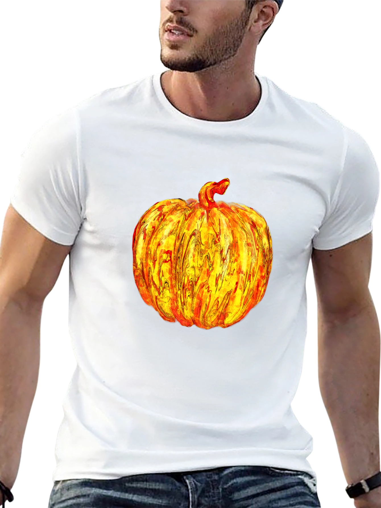 Pumpkin Graphic Print Tee Shirt