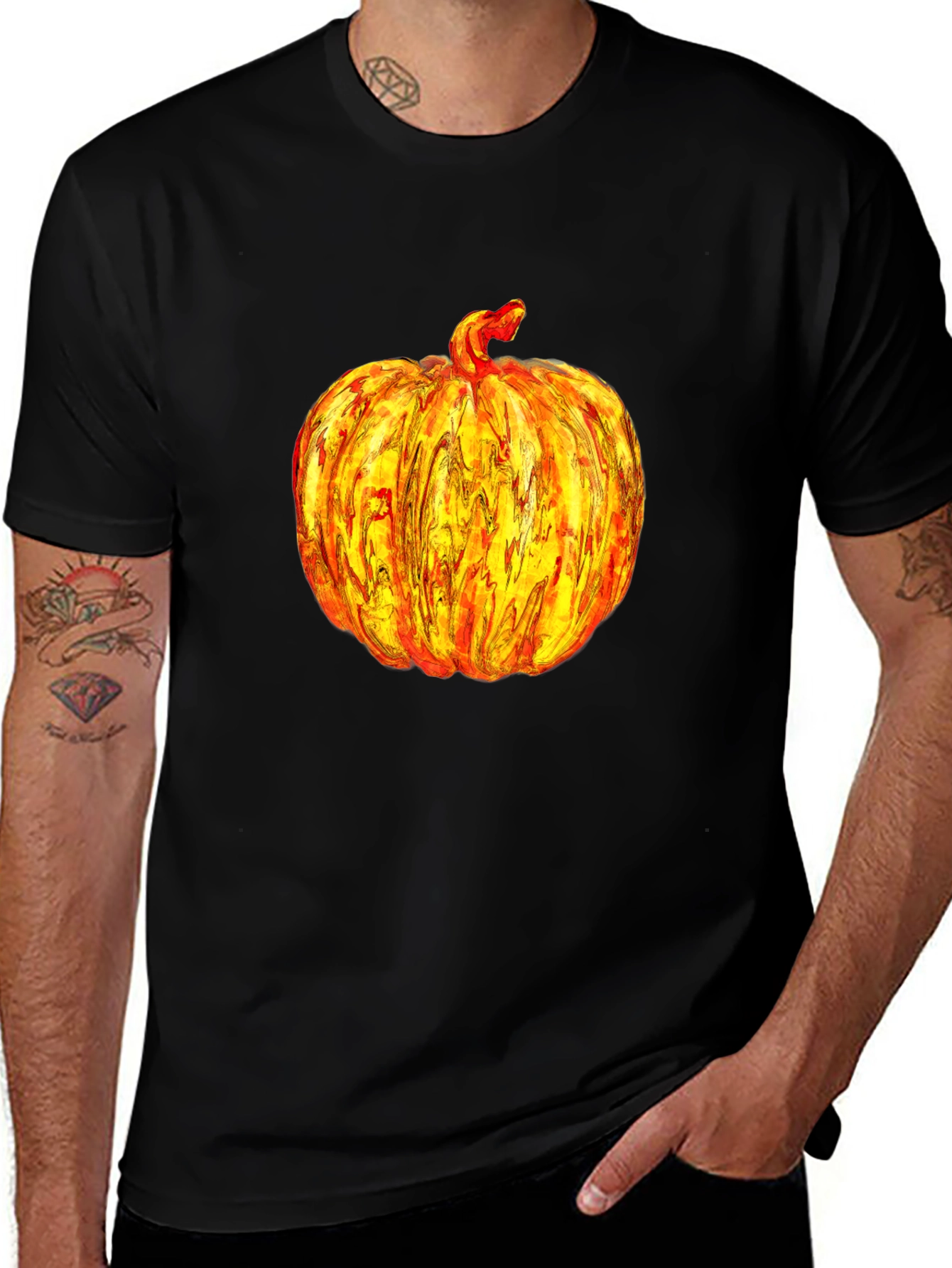 Pumpkin Graphic Print Tee Shirt