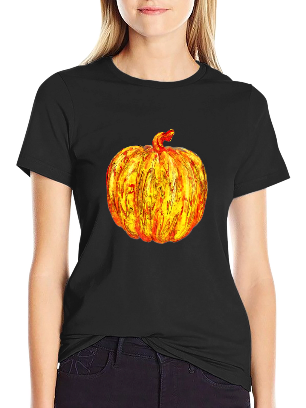 Pumpkin Graphic Print Tee Shirt