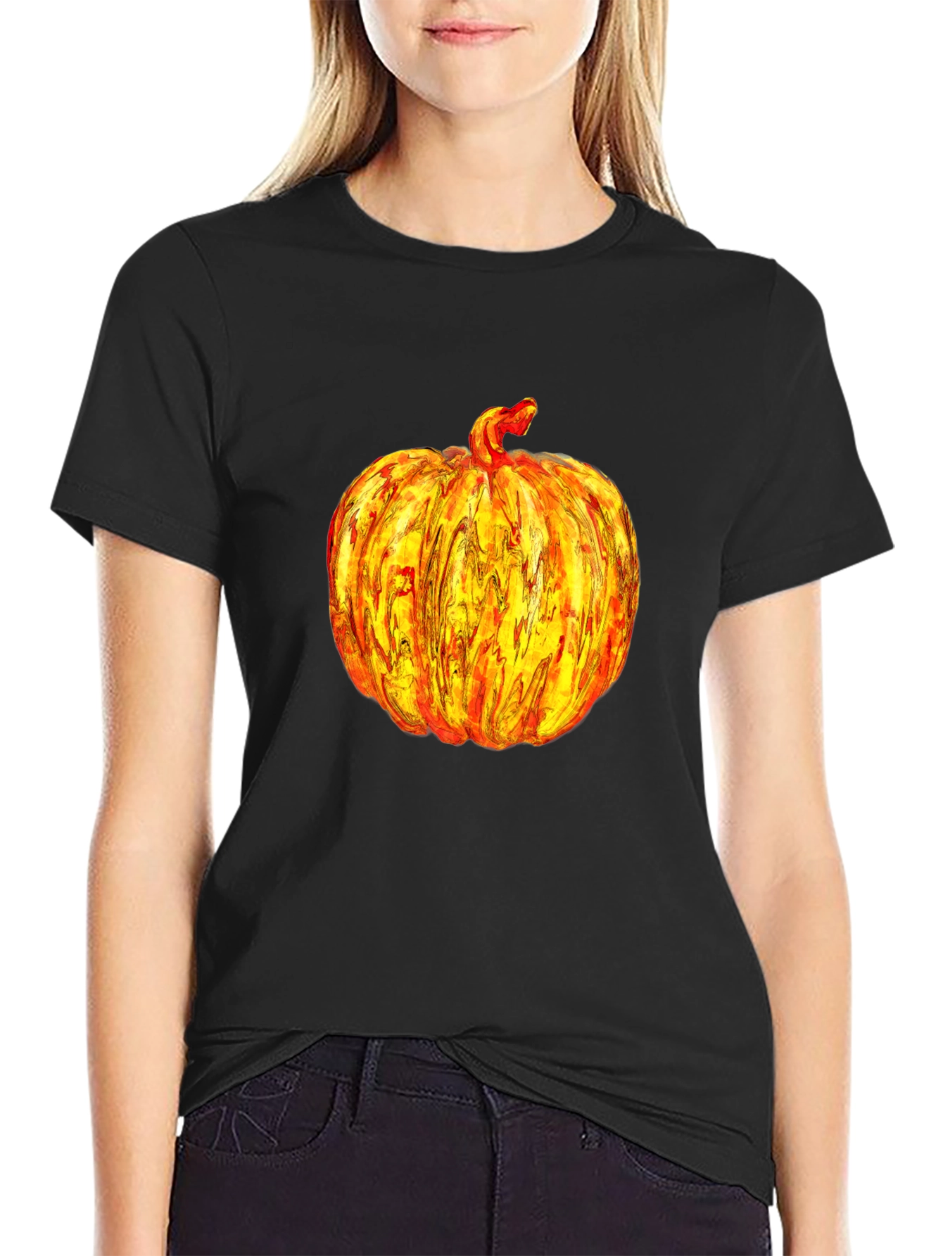 Pumpkin Graphic Print Tee Shirt