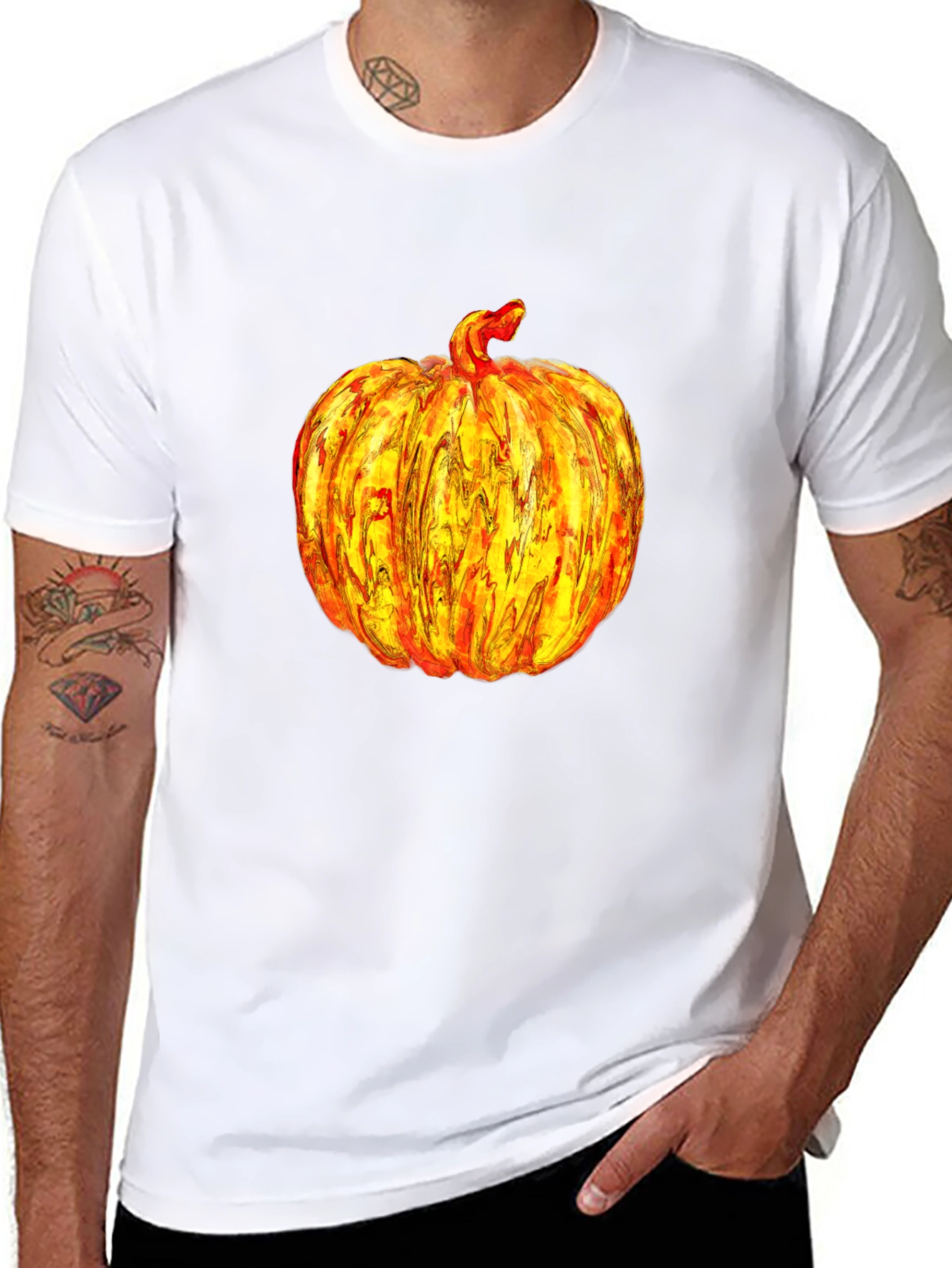 Pumpkin Graphic Print Tee Shirt