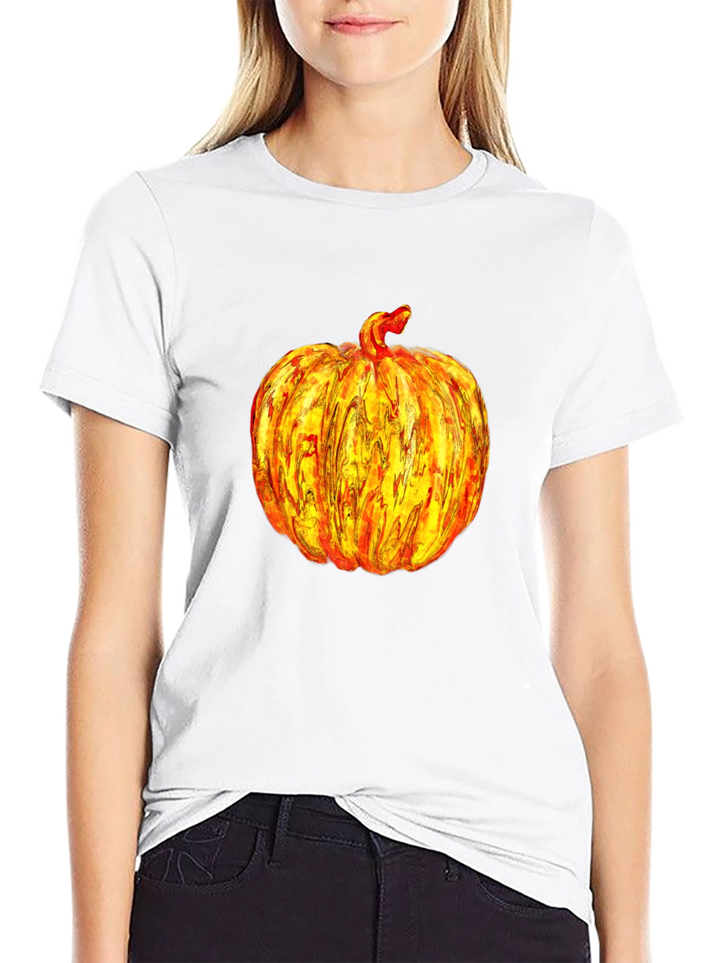 Pumpkin Graphic Print Tee Shirt