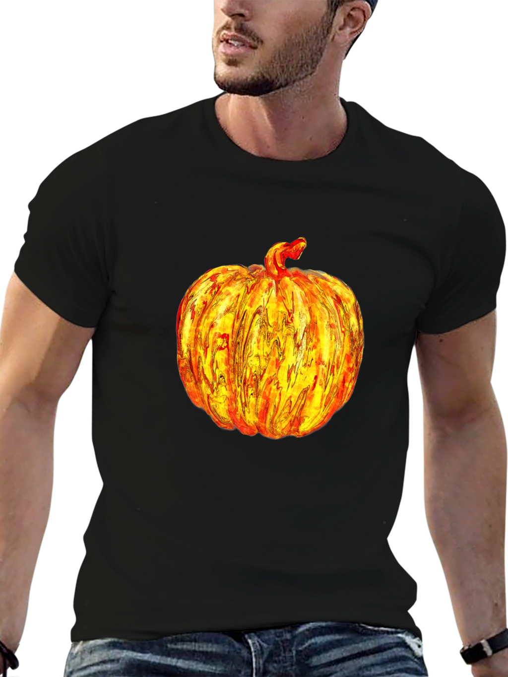 Pumpkin Graphic Print Tee Shirt