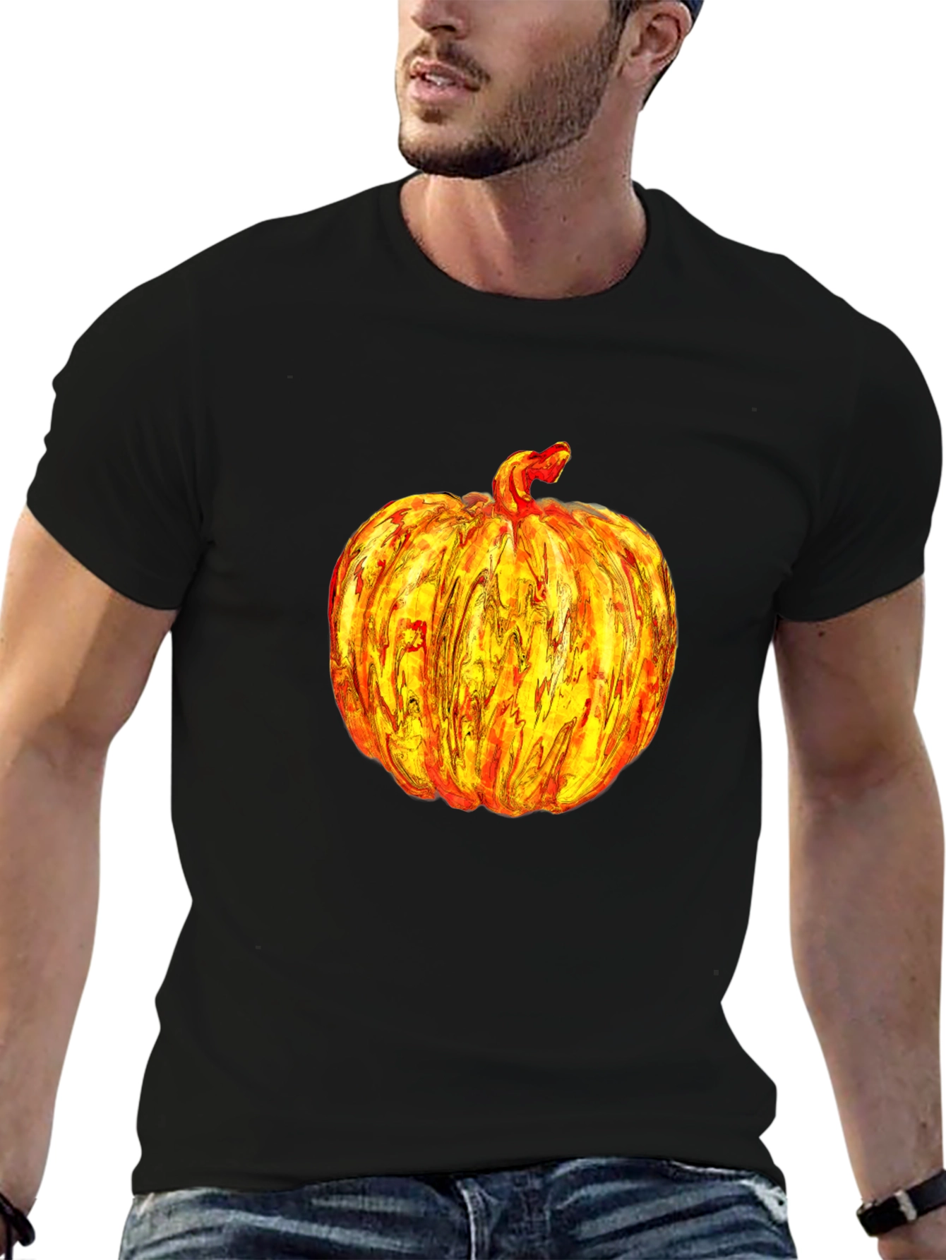 Pumpkin Graphic Print Tee Shirt