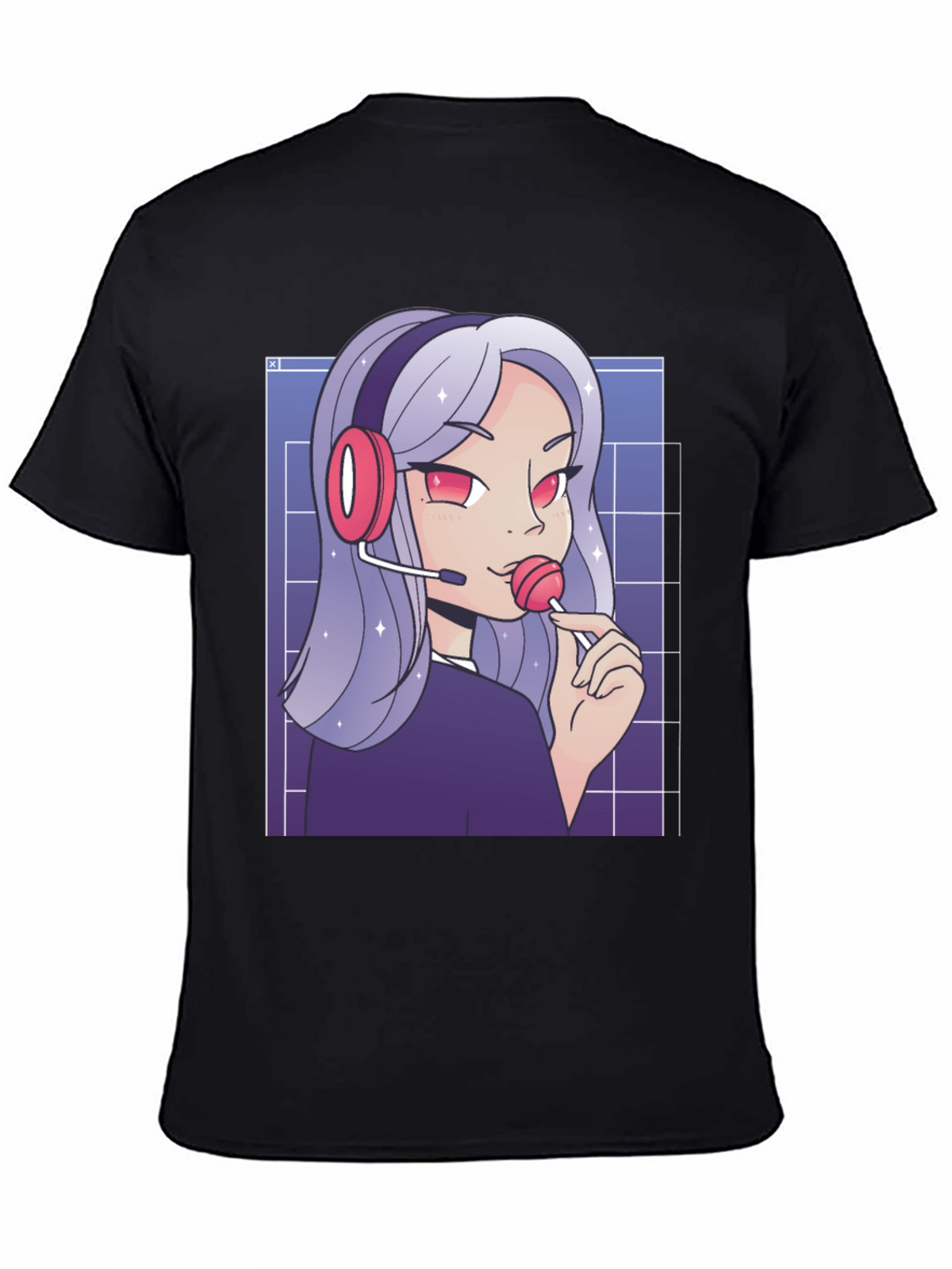 Anime Gamer Girl T-Shirt - Black Graphic Tee