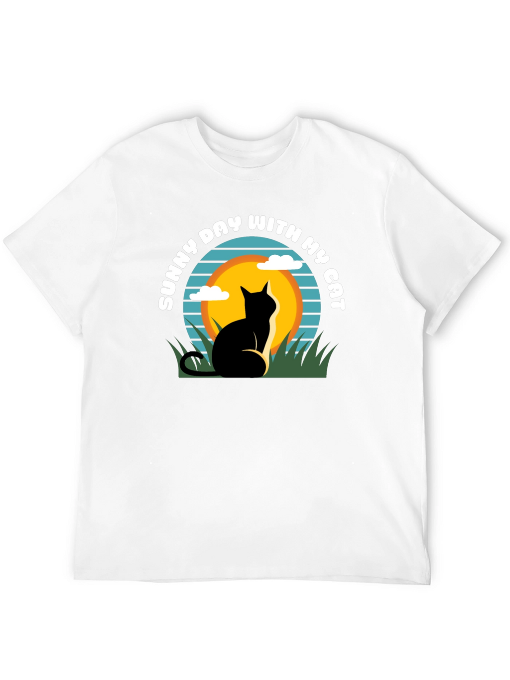 Sunny Day With My Cat Black T-Shirt