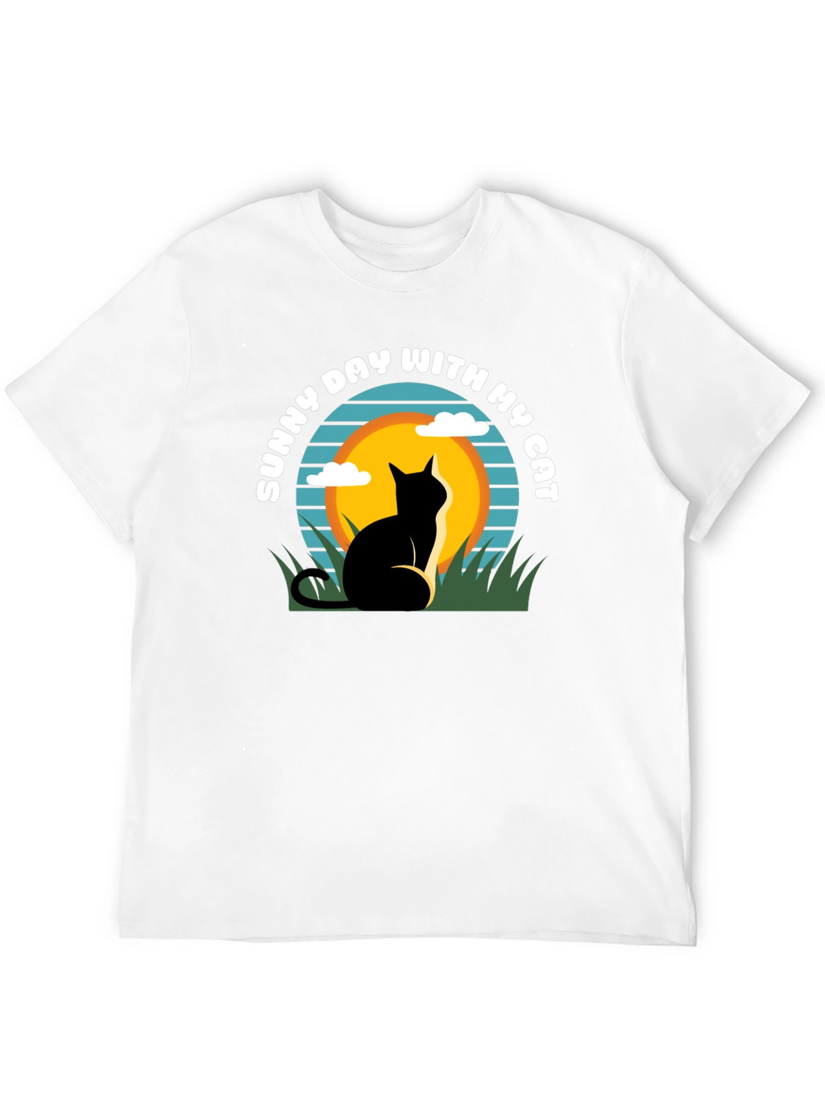 Sunny Day With My Cat Black T-Shirt