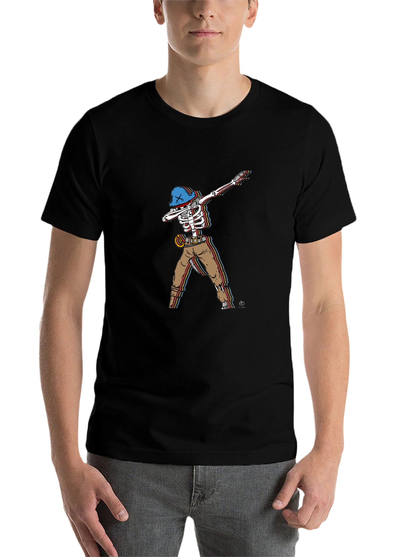 Dabbing Pirate Skeleton Graphic Tee