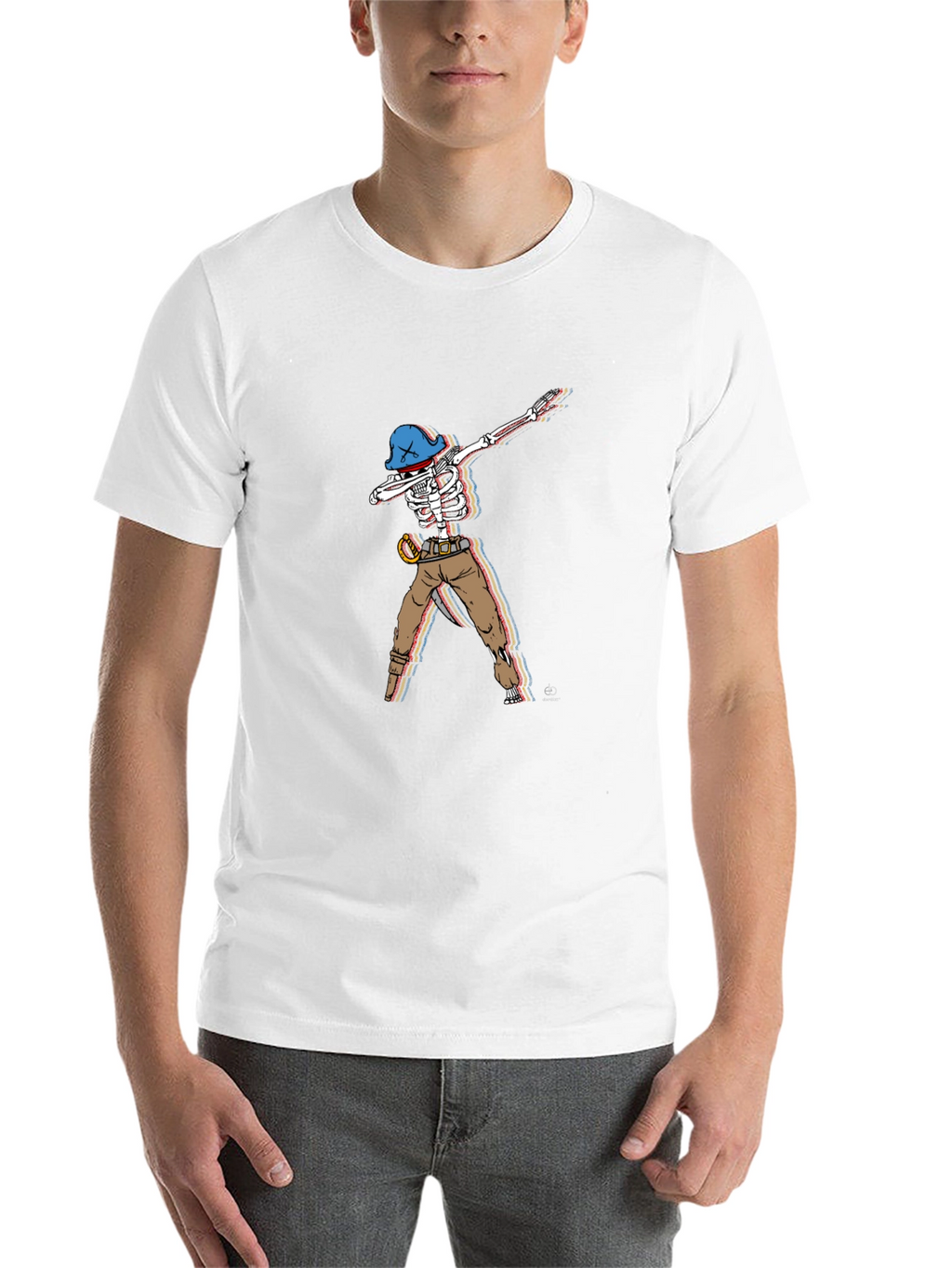 Dabbing Pirate Skeleton Graphic Tee