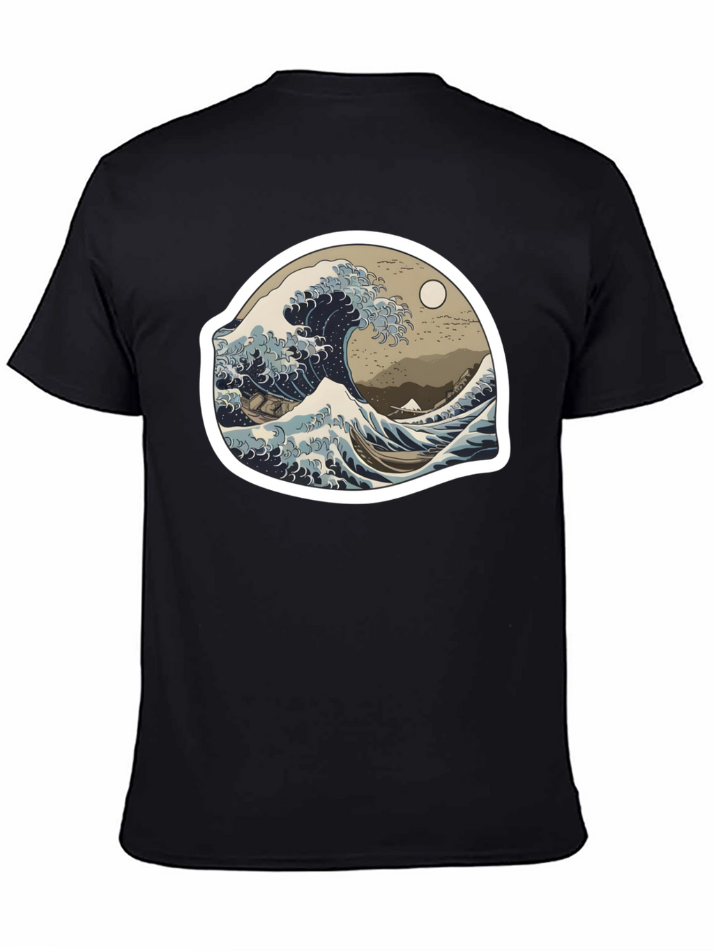 Great Wave Graphic Tee - Black Casual Style