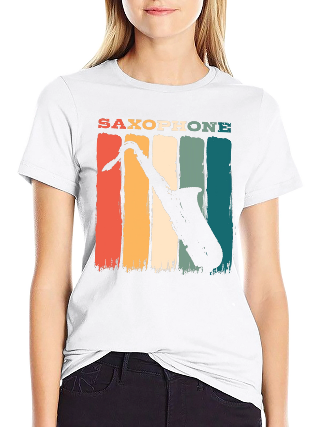 Retro Saxophone Graphic T-Shirt