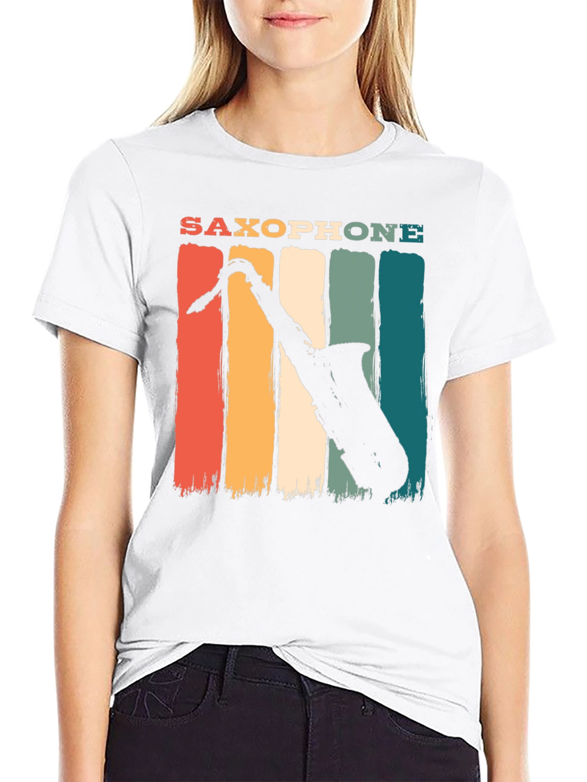 Retro Saxophone Graphic T-Shirt
