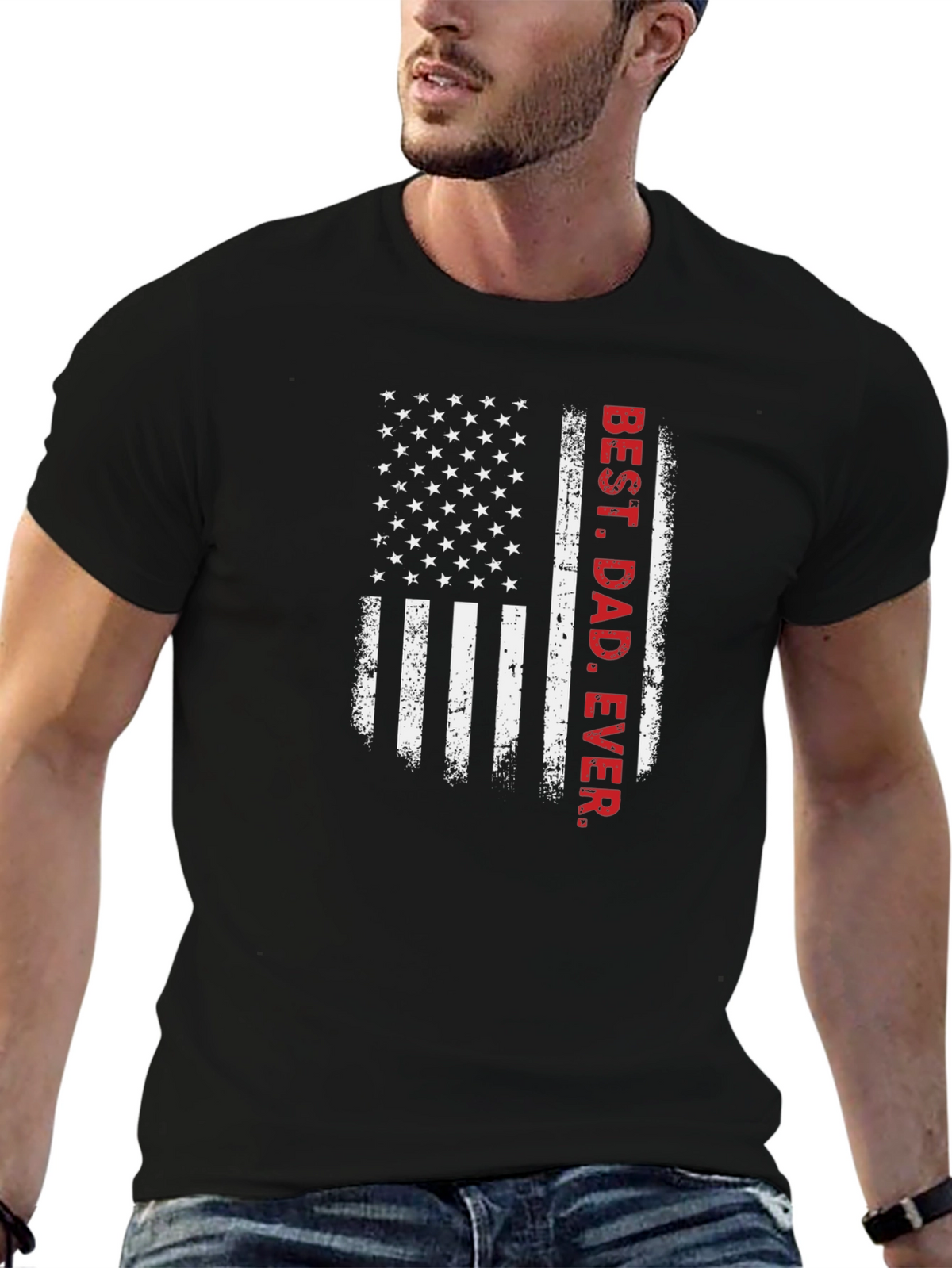 Best Dad Ever American Flag T-Shirt