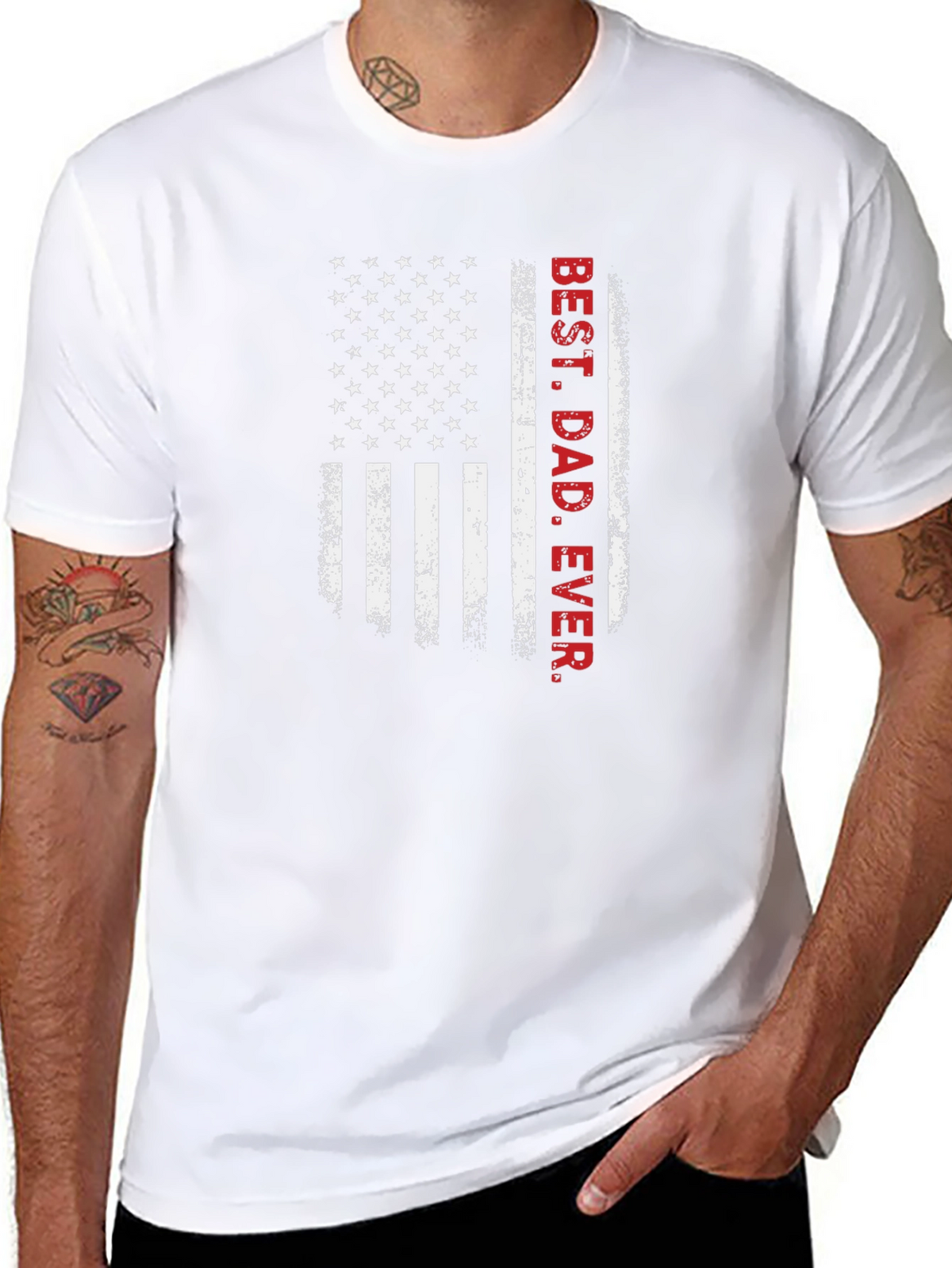 Best Dad Ever American Flag T-Shirt
