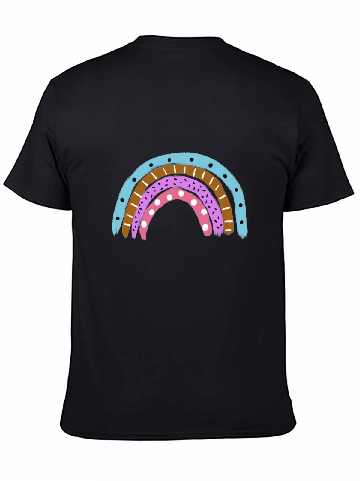 Rainbow Graphic Print Crew Neck T-Shirt