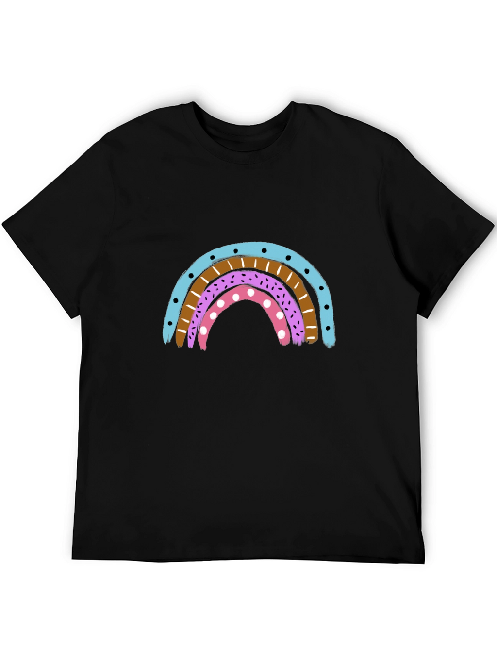 Rainbow Graphic Print Crew Neck T-Shirt
